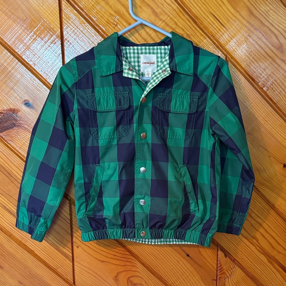 Cat & Jack Green and Navy Checkered Jacket
